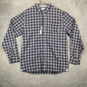 MBX Long Sleeve Flannel Shirt Sueded Cotton‎ Plaid Button Up Casual